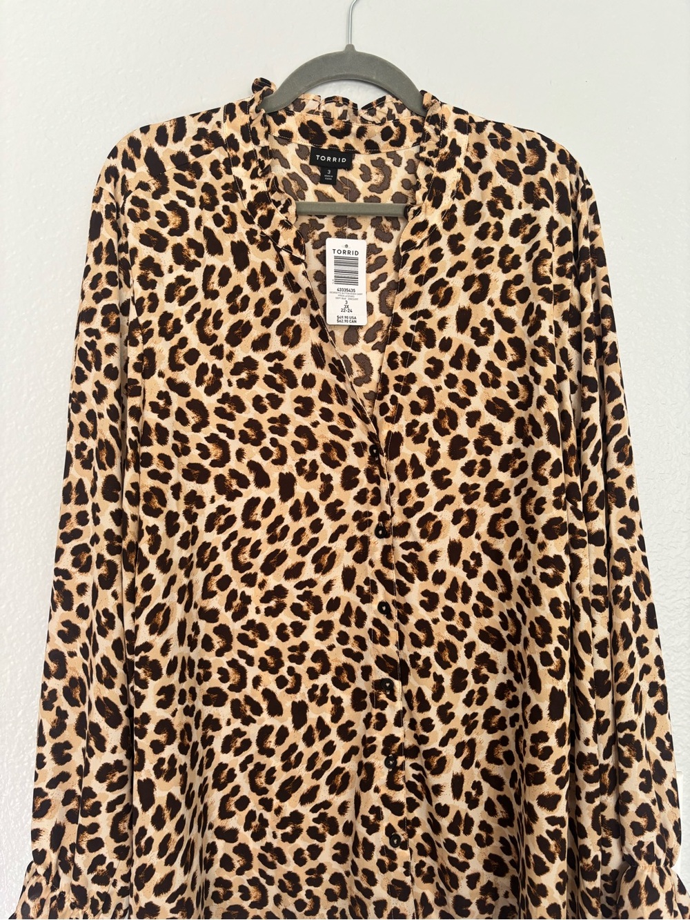 torrid Leopard Print Button-Down Top in Tan & Black